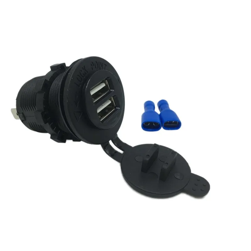 DC12V двойной USB зарядное устройство адаптер питания розетка для автомобильного