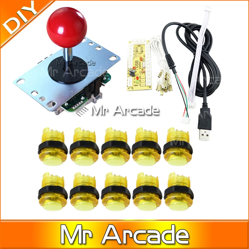 Аркадный джойстик набор сделай сам ручка USB-контроллера + ДЖОЙСТИК sanwa 10 кнопок с