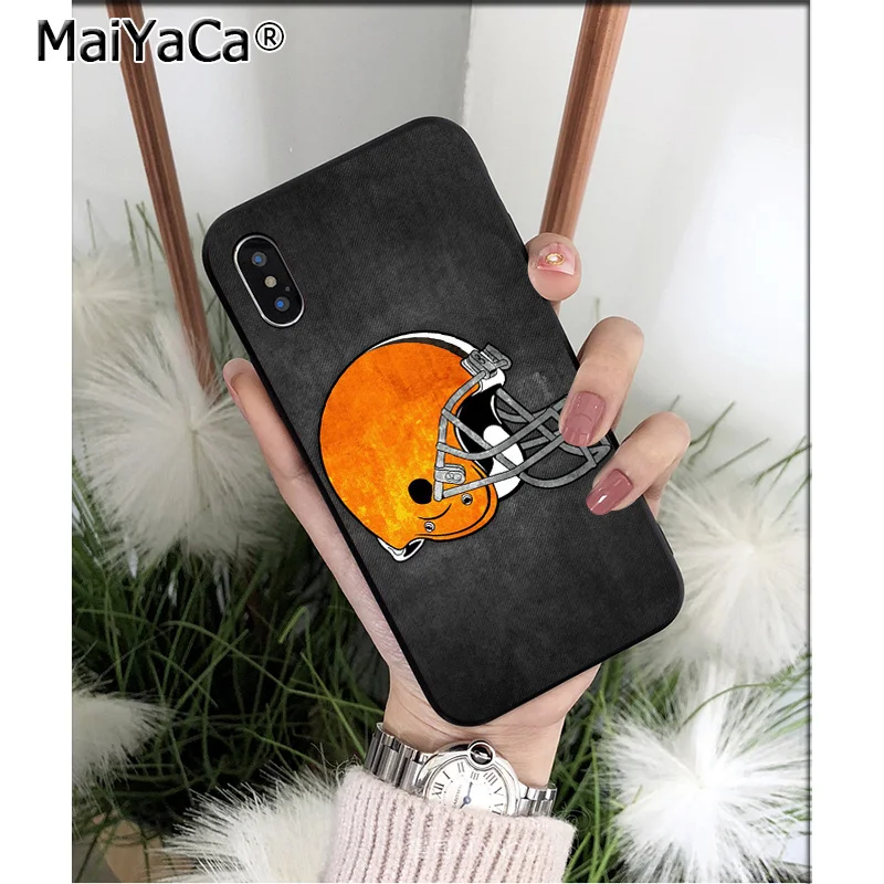A2 MaiYaCa Cleveland Browns TPU мягкий черный чехол для телефона, чехол для Apple iPhone 8 7 6 6S Plus X XS MAX 5 5S SE XR мобильных телефонов - Цвет: A2