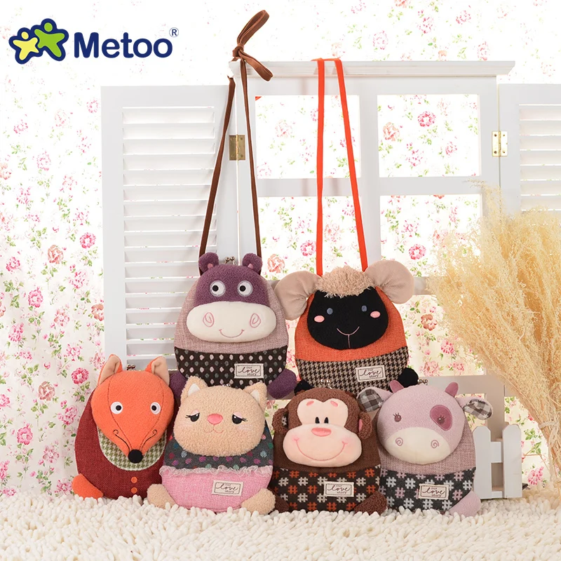 

candice guo! Metoo cute plush toy cartoon animal monkey sheep fox small crossbody bag coin purse money clip birthday gift 1pc
