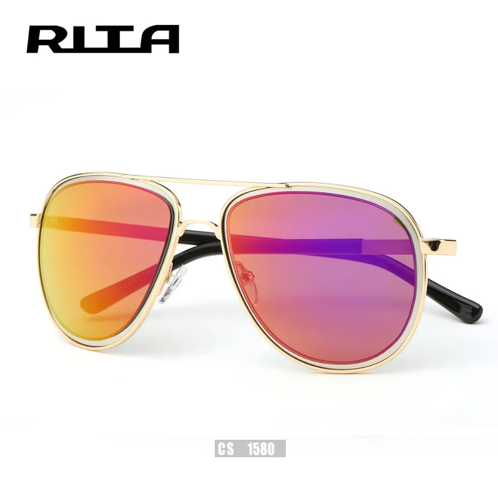 РИТА Моды Зеркальные Солнечные Очки Металла Двойной Мост CS1580 Высокое Качество