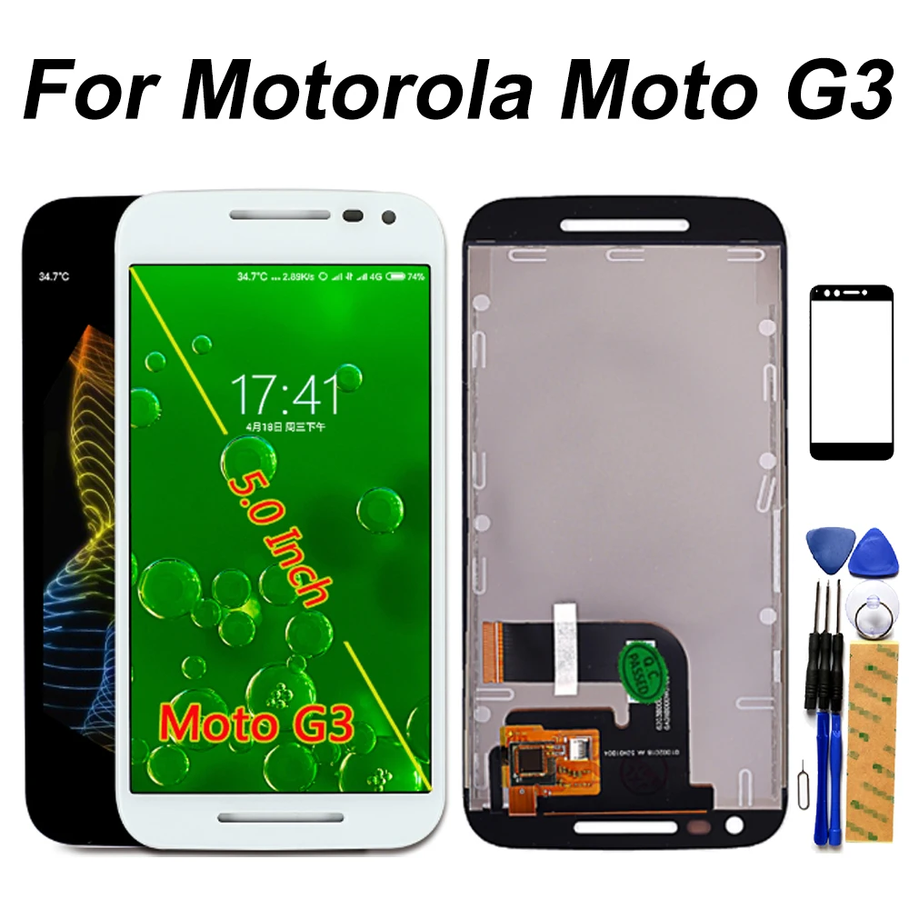 100% протестированный ЖК дисплей для Motorola Moto G3 XT1544 XT1543 сенсорный экран дигитайзер