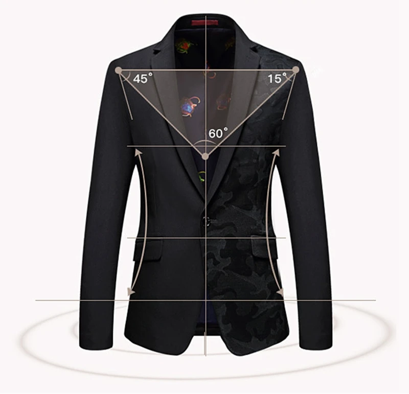 Для мужчин Slim Fit Blazer высокое качество лоскутное одна кнопка Повседневное пиджаки