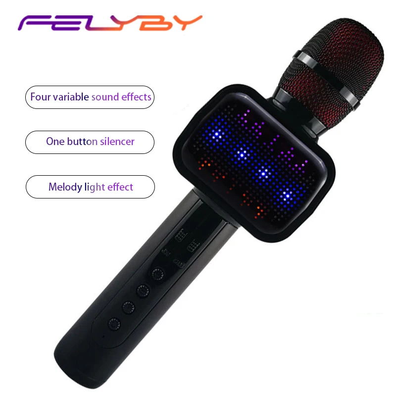 Фото FELYBY E109 портативный мини беспроводной Bluetooth конденсаторный микрофон для караоке