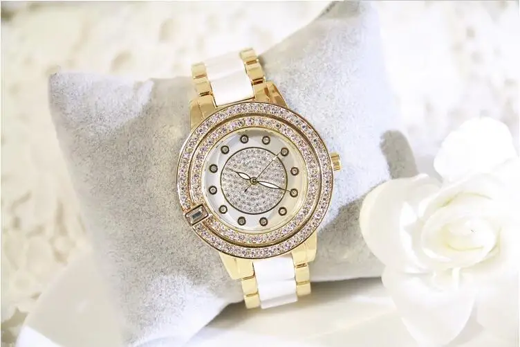

BS brand Luxury Women Watches Fashion Woman Rhinestone Watch Austria Crystal Steel Watches Female Quartz Wristwatches