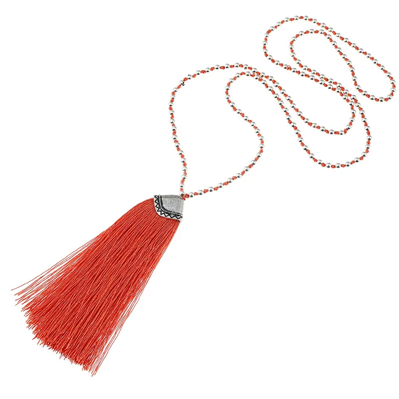 Новое Прибытие Boho Бусы женщины ожерелье длинная цепь кисточкой заявление для