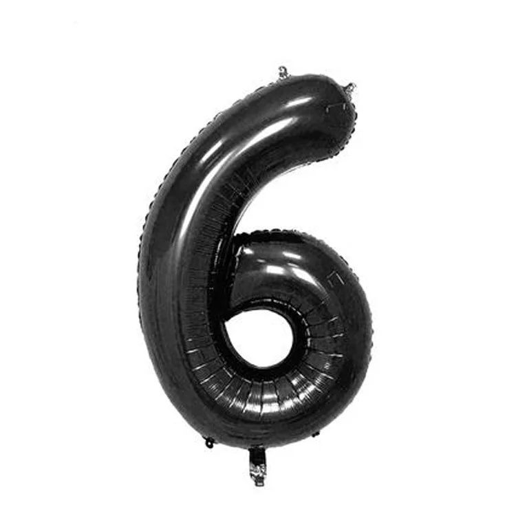 32 дюйма красные цифры воздушные шары из фольги в виде цифр номер Iinflatable Свадьба День Рождения Фольга шар события вечерние принадлежности - Цвет: black 6