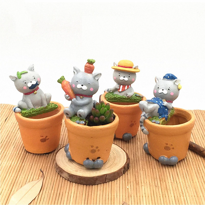 1 шт. милый кот котенок плантатор для суккулентов декоративный мини цветочный