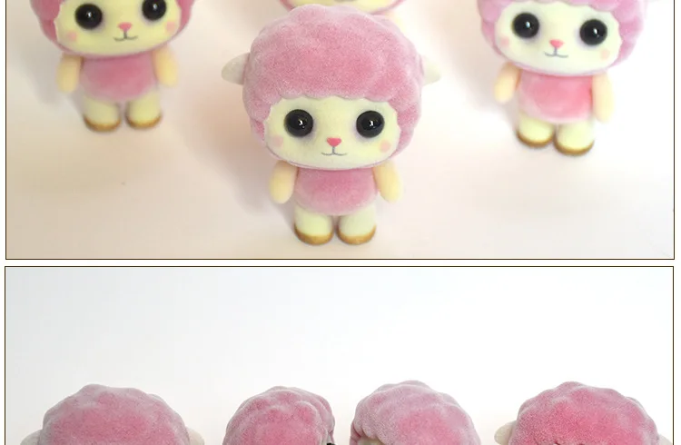 ПВХ флокированные куклы, игрушки Kawaii, мини розовая Овечка, украшения, игрушки для девочек, изысканные куклы, лучшие рождественские подарки для девочек