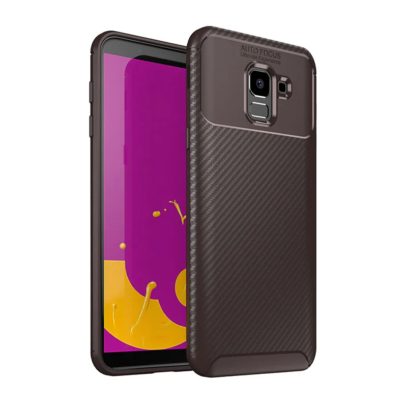 Чехол для samsung J2 J3 J4 J6 J7 J8 плюс A2 Core Экран протектор чехол на Galaxy A J 2-3-4-6-7 J4plus J6plus Coque мешок TPU - Цвет: Коричневый
