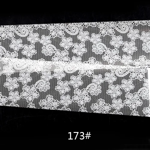 173 6 бутылок/lot 120 см пленка для ногтей наклейки черный, белый цвет кружевные цветы дизайн маникюр Гель-лак 3D украшения для ногтей наклейки - Цвет: 173