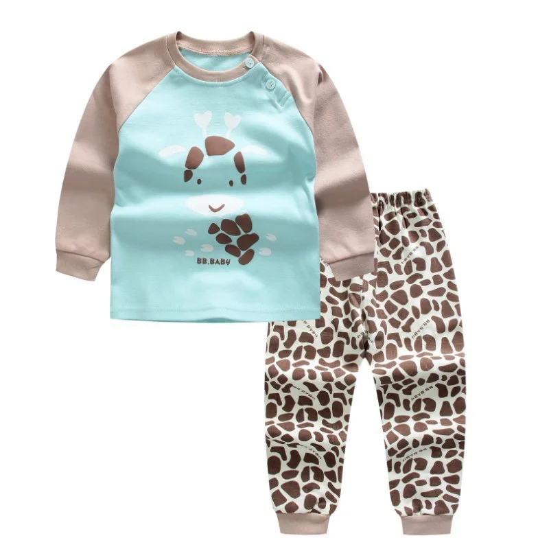 Style 4 Chivry/хлопковые детские пижамные комплекты для мальчиков; Милая футболка с длинными рукавами и круглым вырезом и принтом с героями мультфильмов; топы и штаны; детская одежда для маленьких девочек - Цвет: Style 4