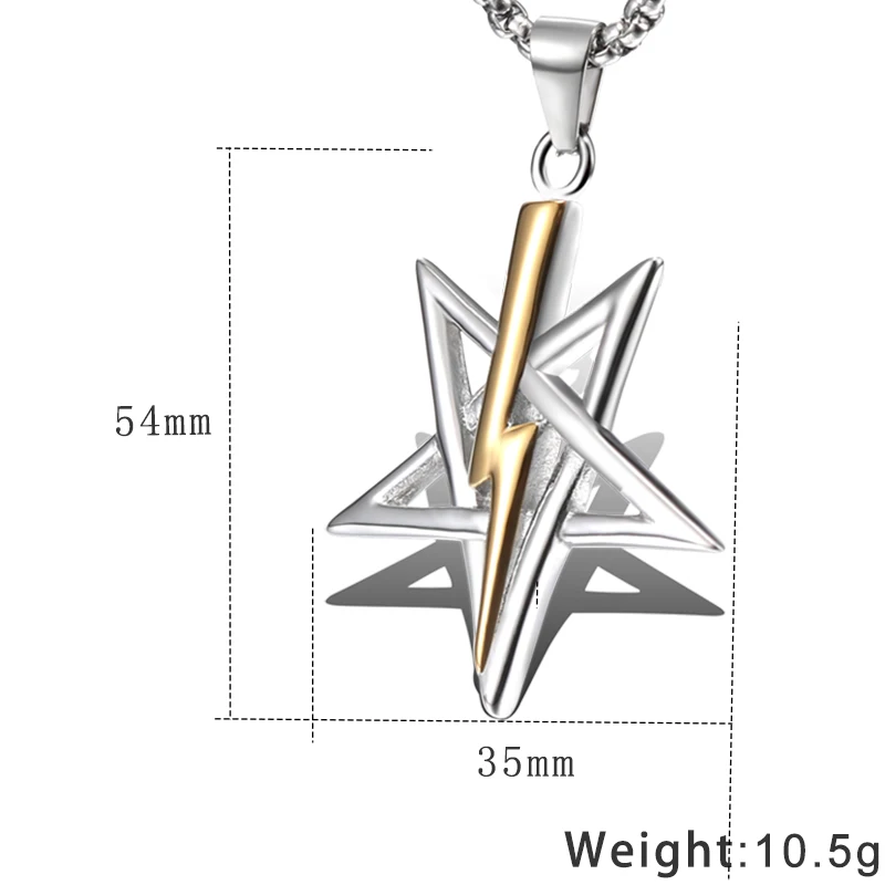 YaHui Нержавеющая сталь Золото и серебро fulmination пентаграмма ожерелья подвески jewelry