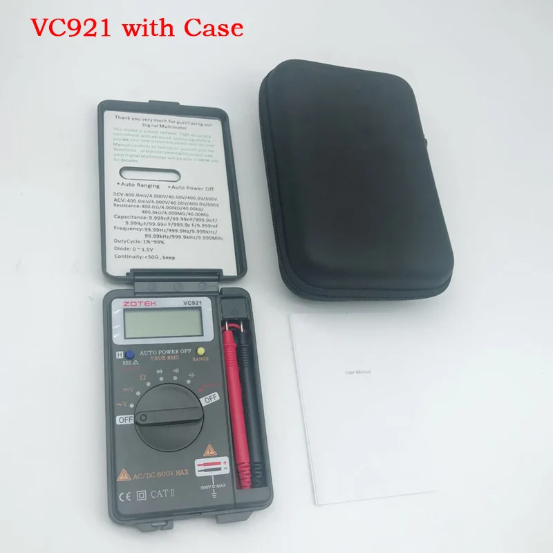 Цифровой мультиметр ZOYI VC921 3 3/4 персональный мини цифровой мультиметр Ручной Карманный Измеритель сопротивления емкости Частотный тестер