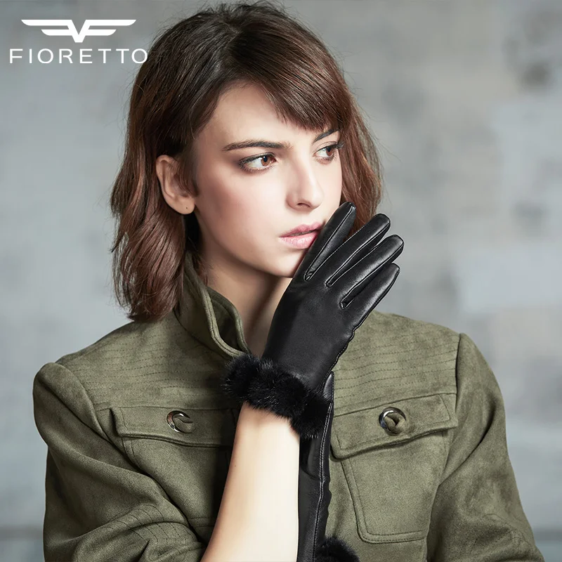 Fioretto мягкие высококачественные двухцветные кожаные перчатки новая мода