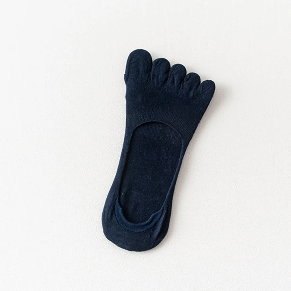 navy blue Новые невидимые носки с пятью пальцами носки-лодочки Женские однотонные бесшовные короткие носки с низким вырезом без шоу летние популярные alpargatas - Цвет: navy blue