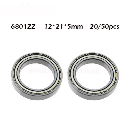 /20/50 шт 6801ZZ подшипник ABEC 1 12*21*5 мм 6801z Метрическая тонкий срез 6801Z упорные шариковые