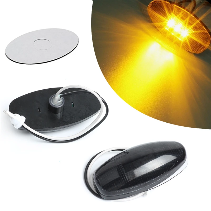 KEYECU 2 Pieces 12V Smoke Amber LED Side Fender Marker Lights For 1999-2012 CHEVY GMC | Автомобили и мотоциклы
