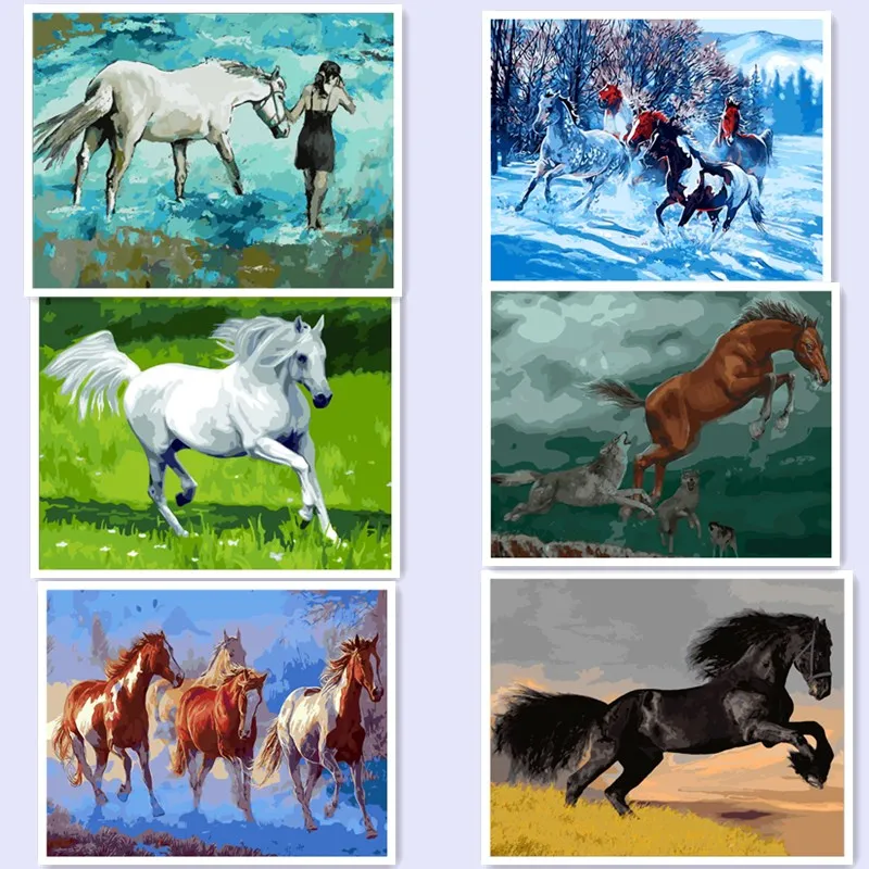 Картина с животными сделай сам Раскрашивание по номерам на холсте настенная