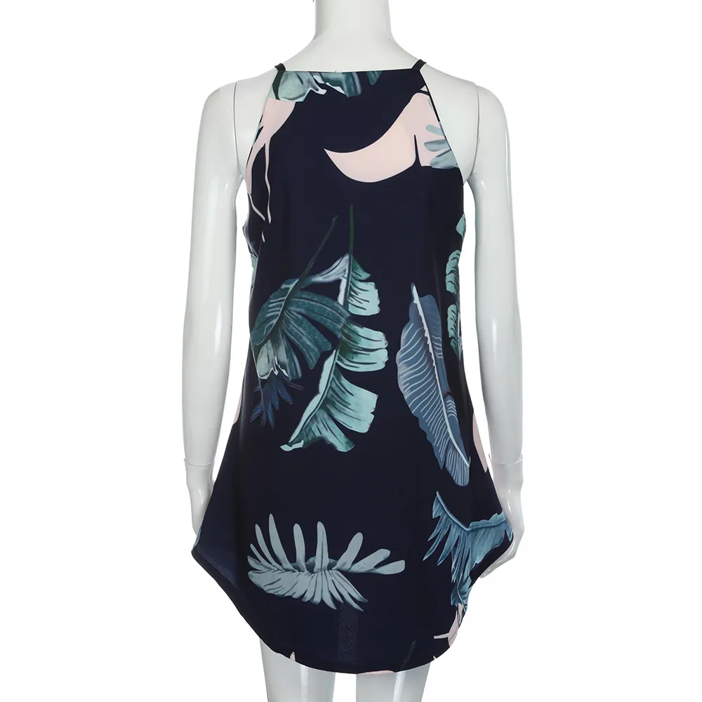 SAGACE женское платье с милым принтом без рукавов мини летнее блестящее открытыми