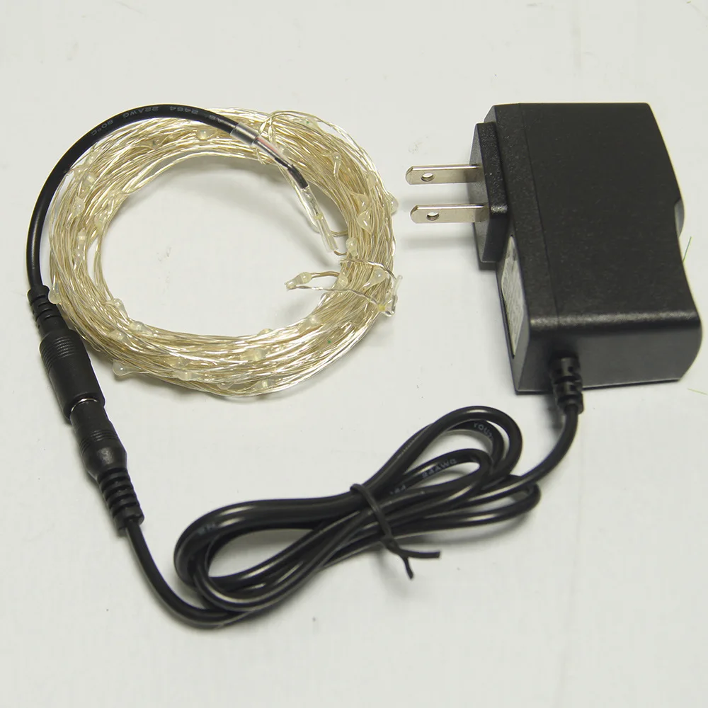 Dc 12V 10M 100 Led медная проволока светодиодная гирлянда сказочные огни лампа с
