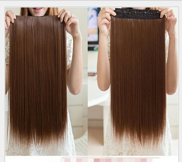 5 зажим для волос 60 см тип кусок бесшовные наращивание Наращивание Волос Кусок