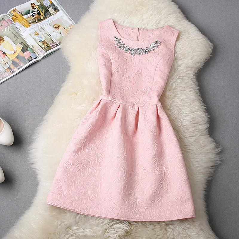 Женское платье с круглым вырезом без рукавов новинка весны-лета 2019 | Женская