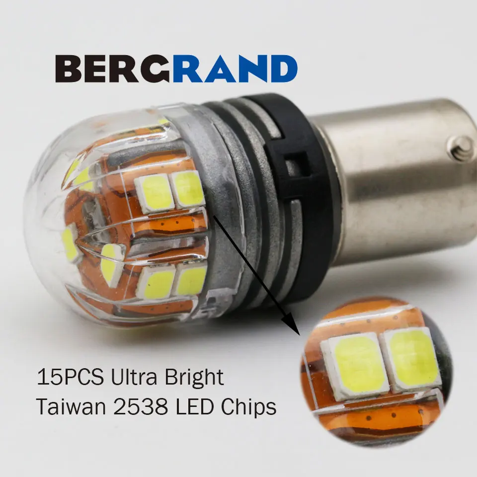 2 шт. P21W светодиодные лампы для авто 1156 BA15s R5W R10W 2835SMD боковые огни поворотники