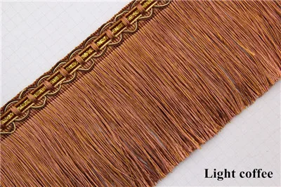 Light coffee Qgvish 12 м/лот 13 см широкие кисточки бахрома занавески кружевные планки DIY шитье латинское платье Сценическое кружево ленточная отделка Аксессуары для штор - Цвет: Light coffee