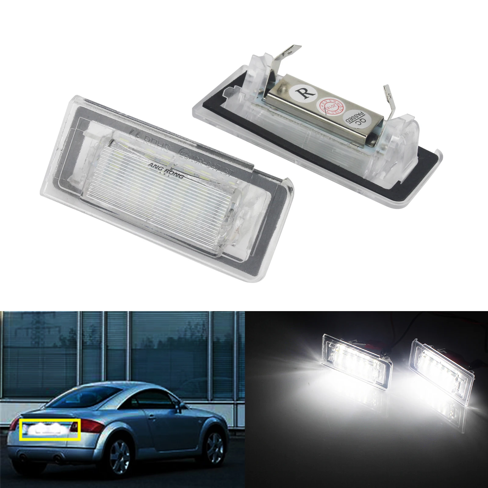 ANGRONG 2x18 SMD LED номерной знак свет ксенон белый для Audi TT MK1 8N 1999 06|Сигнальная лампа| |