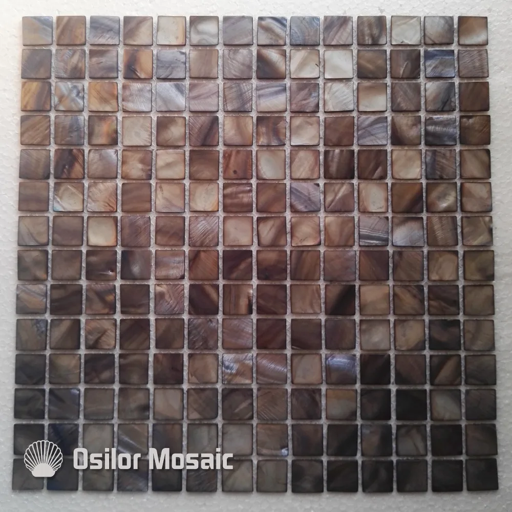 

Dyed grey color 100% Chinese freshwater shell mother of pearl mosaic tile for interior house decoration wall tiles