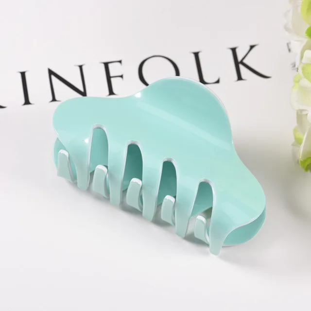 8cm green hair claw Новинка 3 дюймов большой зажим для волос для женщин Акриловые зажимы для волос шпильки заколка розовый Краб для волос - Цвет: 8cm green hair claw