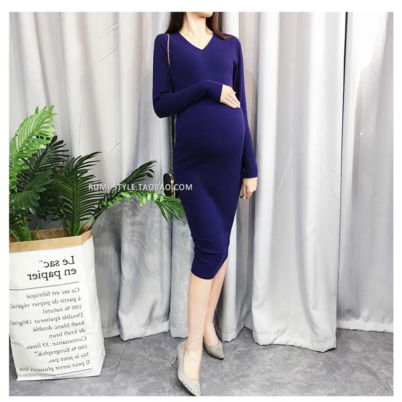 

S-4XL Fashion Maternity Dress Spring Autumn Maternity Jersey Dresses Plus Size Winter Pregnancy Clothes For Pregnant Women