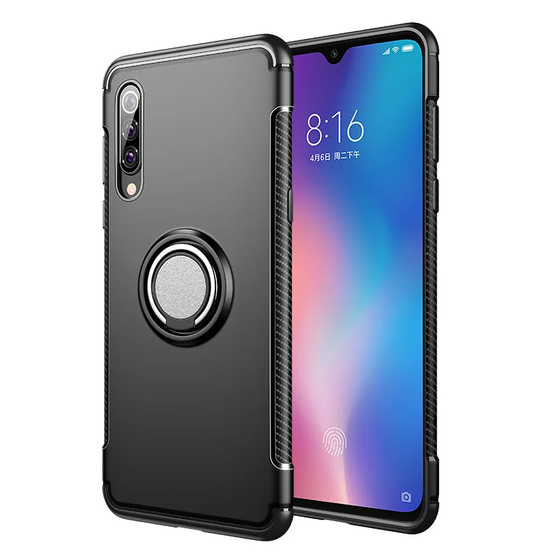 Чехол Yeuzoe для Xiaomi Mi 9 противоударный металлический кольцевой держатель