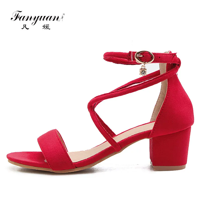 Fanyuan/босоножки с ремешком на щиколотке женские босоножки не сужающемся книзу