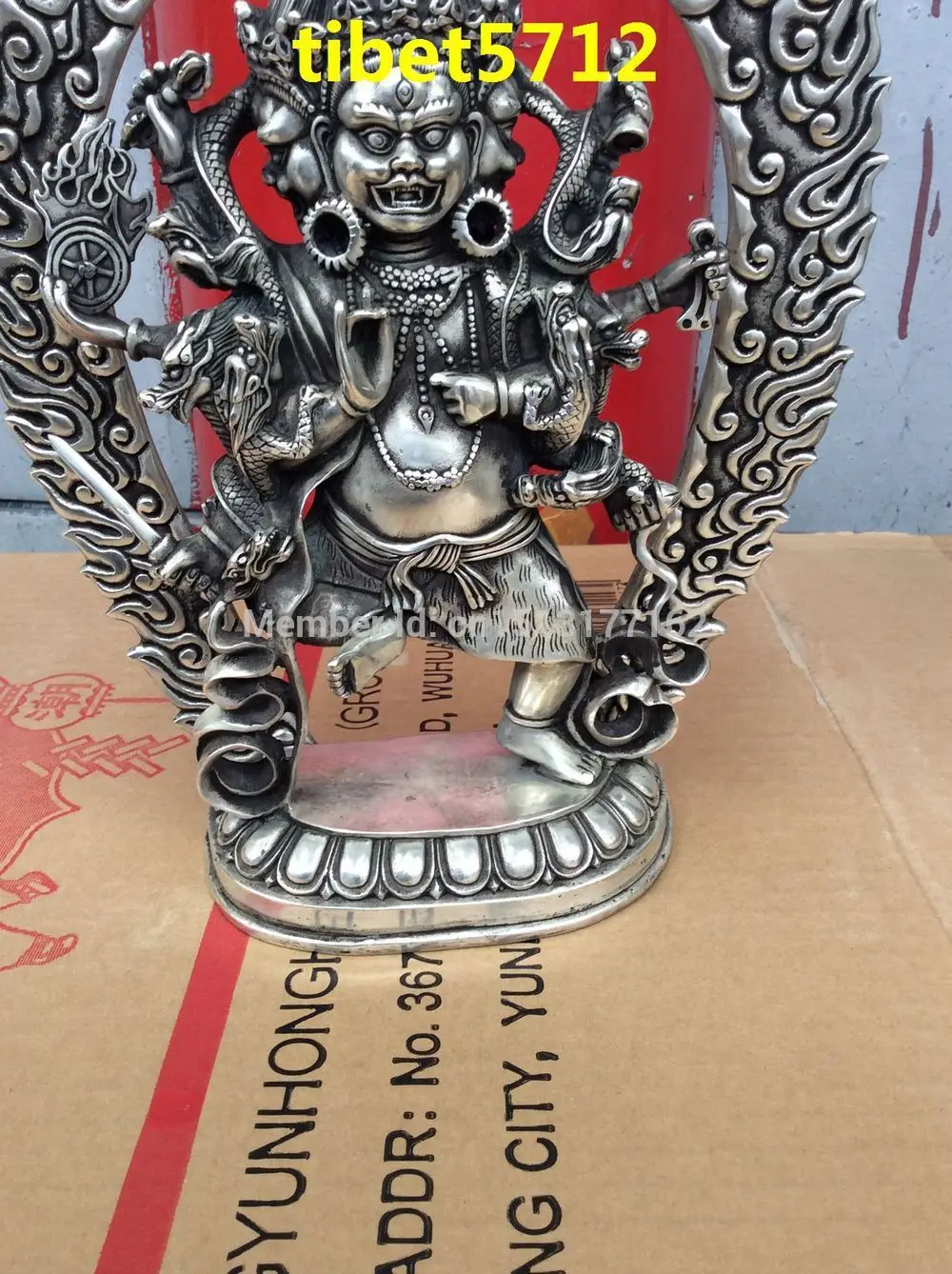 Статуя Будды Vajra Krodha Mahabala Ucchusma с тибетским искусственным покрытием бронзовая