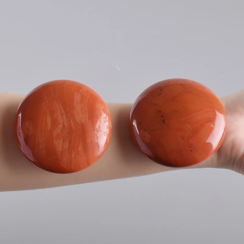Red Jasper Chakra Palm stone Big Hot Massage Stone Natural Healing SPA Reiki Crystal Beauty Health Care Energy Stone Hand Ball