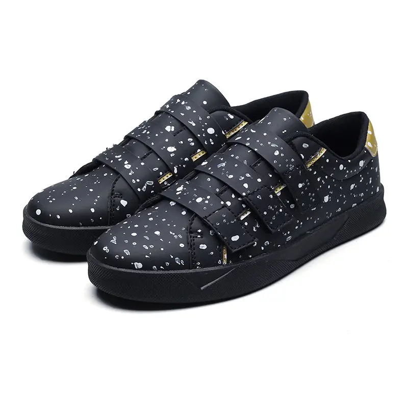 LAISUMK Men Hook Loop Casual Shoes Flat Brand Sneakers Male Outdoor Leather Handmade New Flats Platform | Обувь