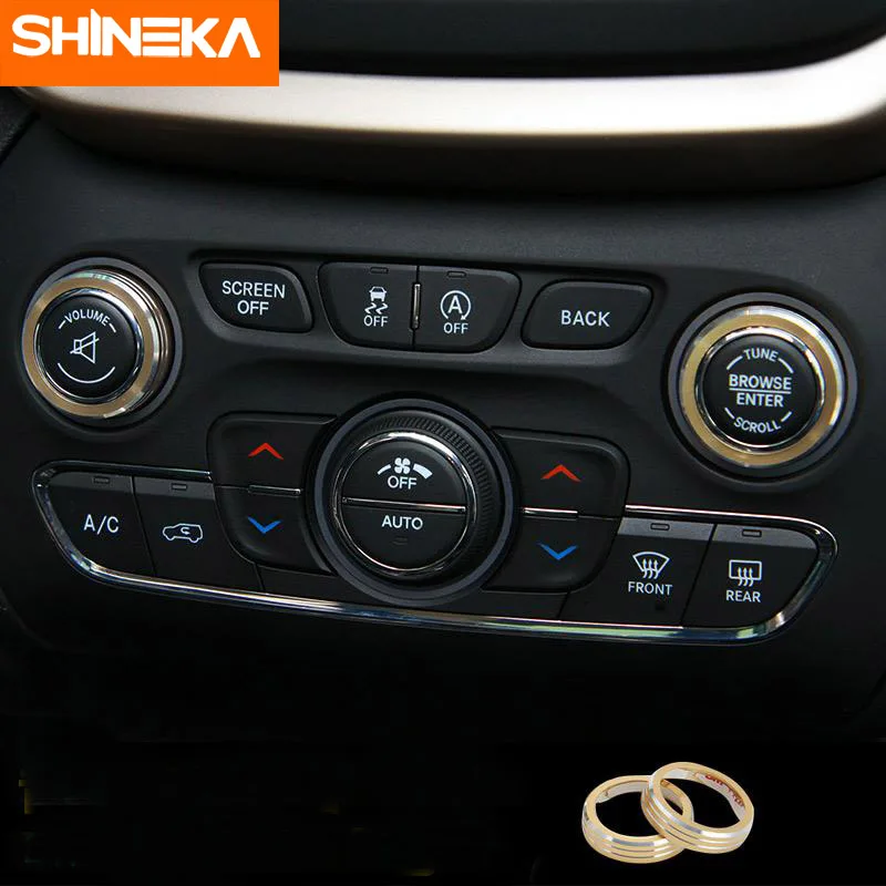 SHINEKA внутренние молдинги для Jeep Grand Cherokee 2014 2016 CD кнопка переключения ручки кольцо