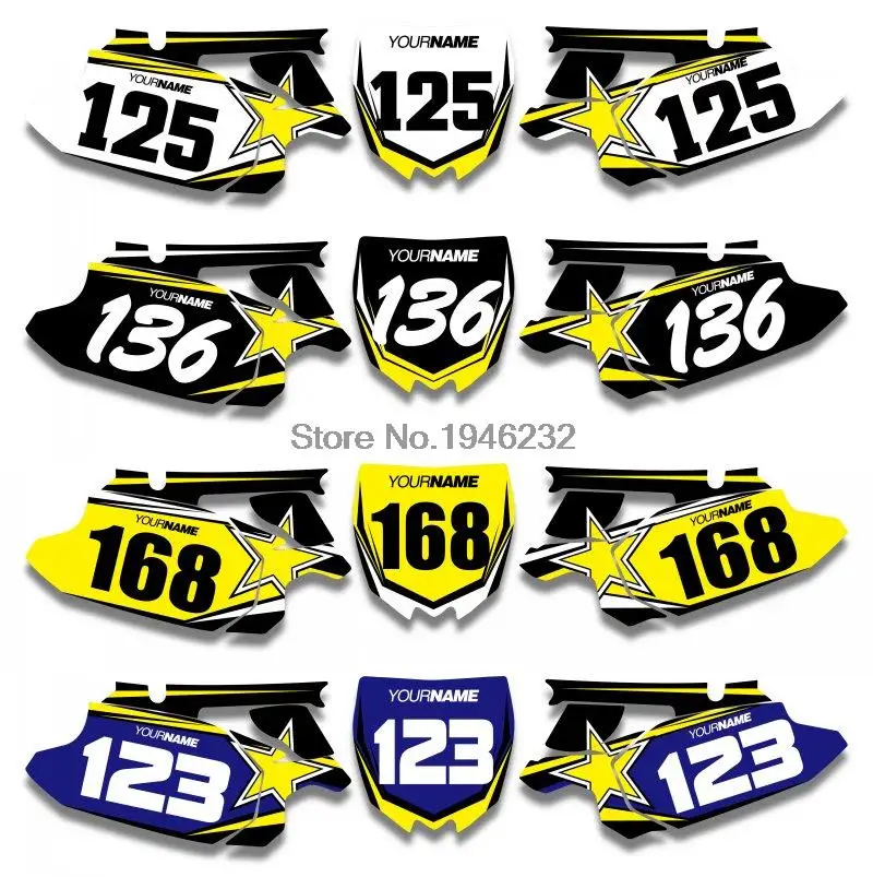 Custom Number Plate Backgrounds Graphics Sticker &amp Decals For YAMAHA YZ450F YZF450 2010 2011 2012 2013 | Автомобили и