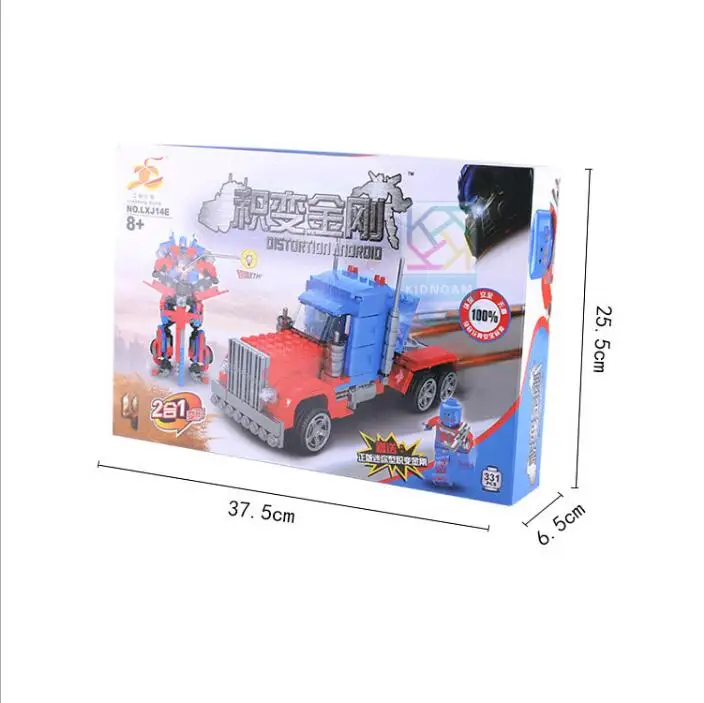 Головоломка сборки малых частиц building block Игрушка два-в-одном переменная робот |