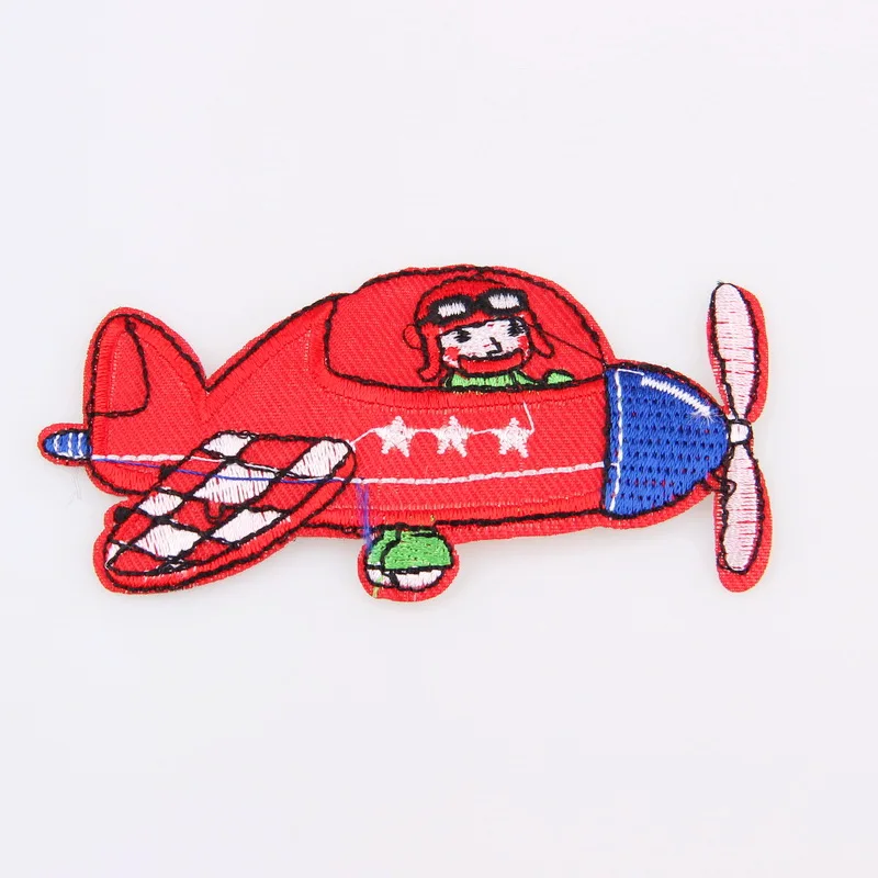 Симпатичные Мультяшные автомобильные самолеты DIY Вышитые нашивки детская одежда