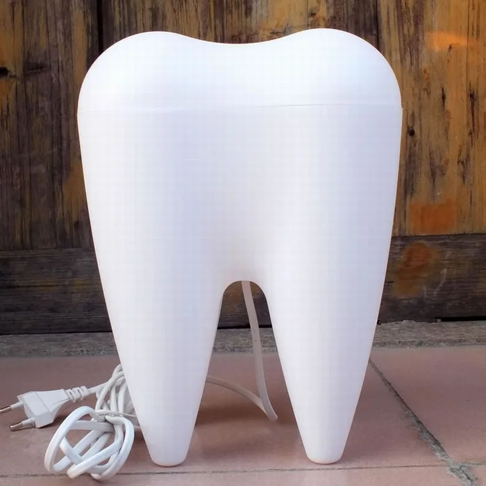 Креативная настольная лампа Mr P в виде зубов белый светодиодный светильник для