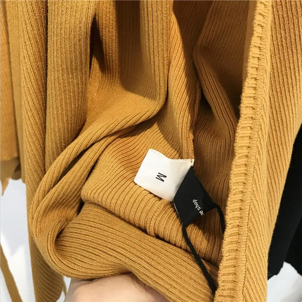 Женский кардиган с длинным рукавом модный вязаный свитер v-образным вырезом