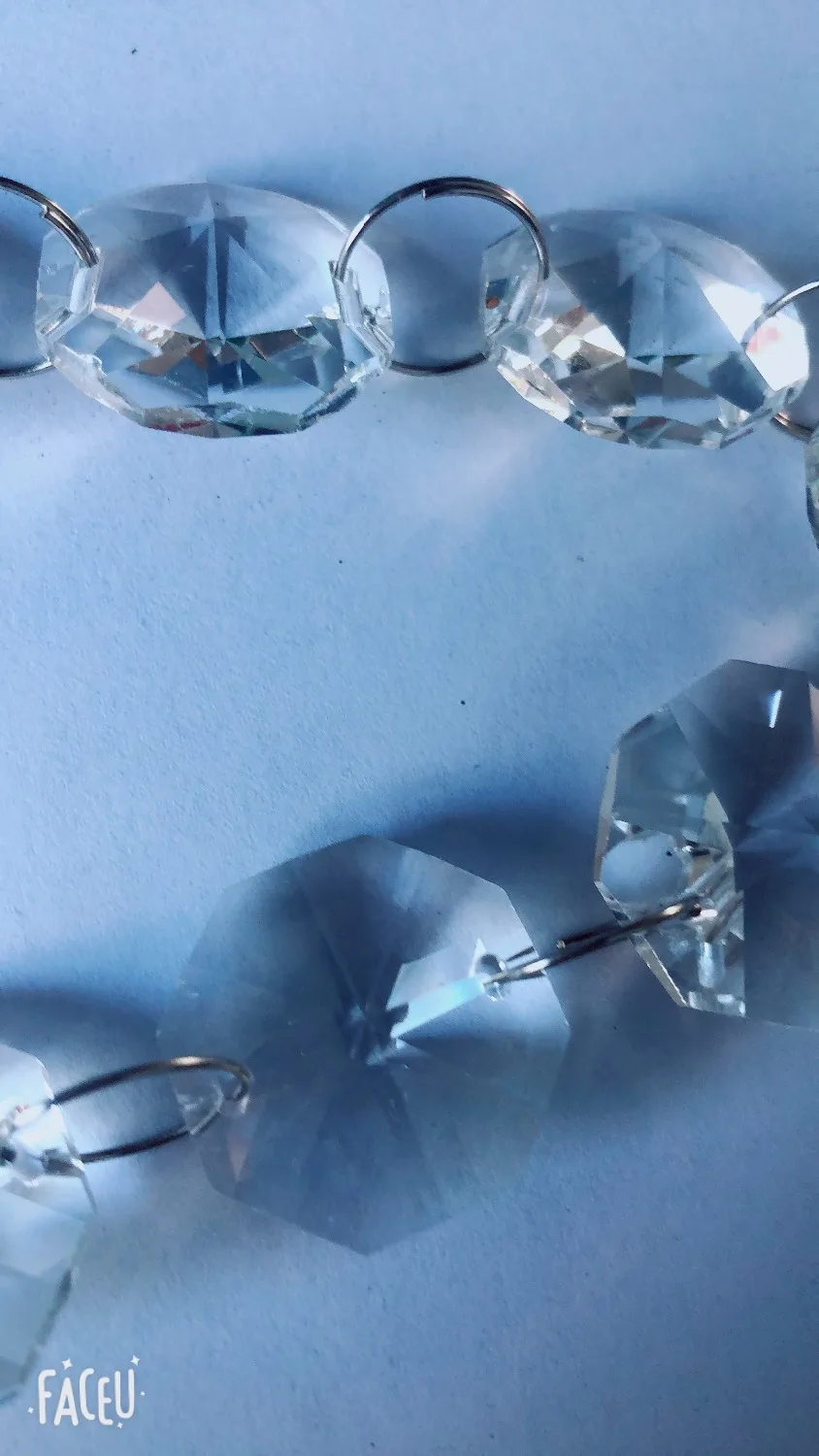 Прозрачные Восьмиугольные хрустальные бусины 14 мм с двумя отверстиями 15 нитей