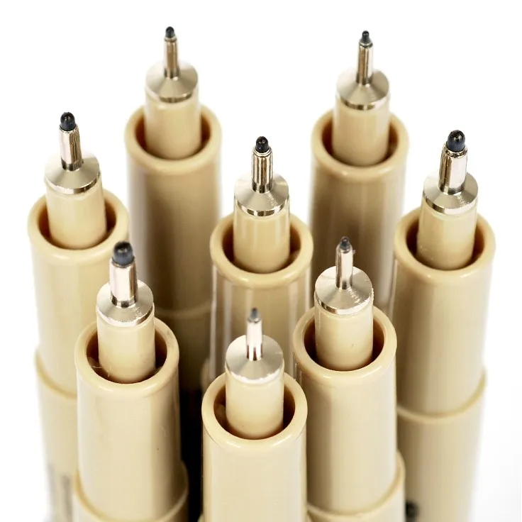 8piece/set The comic sketch painting line drawing brush strokes Micron Neelde Soft Brush Drawing Pen Art Supplies JINWANNIAN | Канцтовары