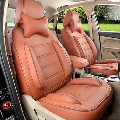 brown 1 Carпортной автокресла для Dodge Journey 2009 2010 2013 чехлы для сидений автомобиля аксессуары черный кожзам Чехол-протектор на автомобильное сиденье набор - Название цвета: brown 1
