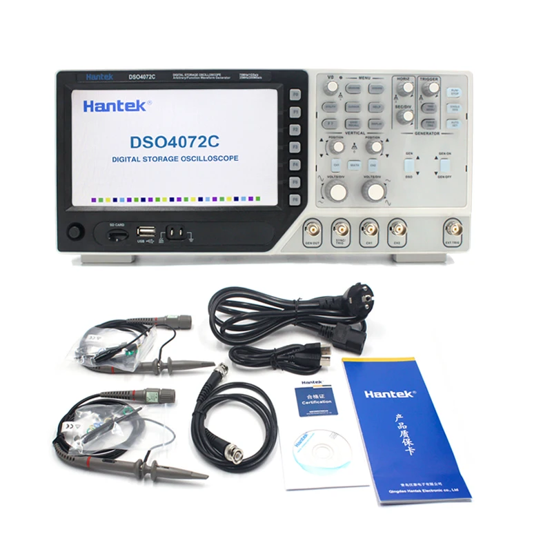 Цифровой осциллограф Hantek DSO4072C портативный с 2 каналами 70 МГц + 1 канал