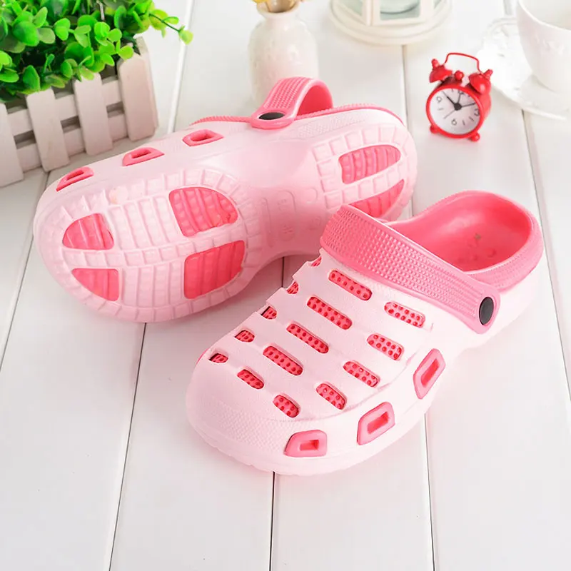 PINK Г., лидер продаж, Sapatos Mulher Sandalias Mujer Sandalias Boosili г. Новая женская обувь с двумя цветными отверстиями женские сабо для сада - Цвет: PINK