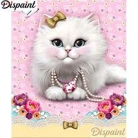 dispaint full squareround drill 5d diy diamond painting animal cat embroidery cross stitch 3d home decor a12827
